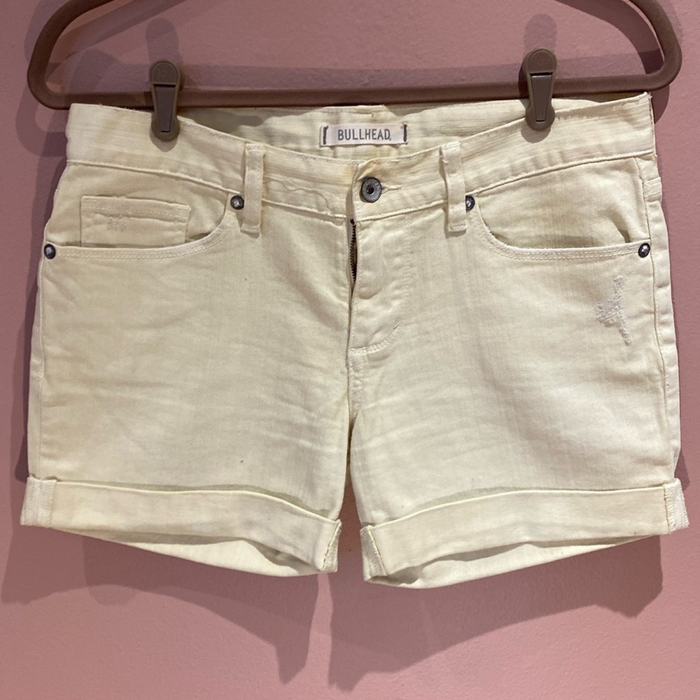 Bullhead yellow cuff jean short junior size 5